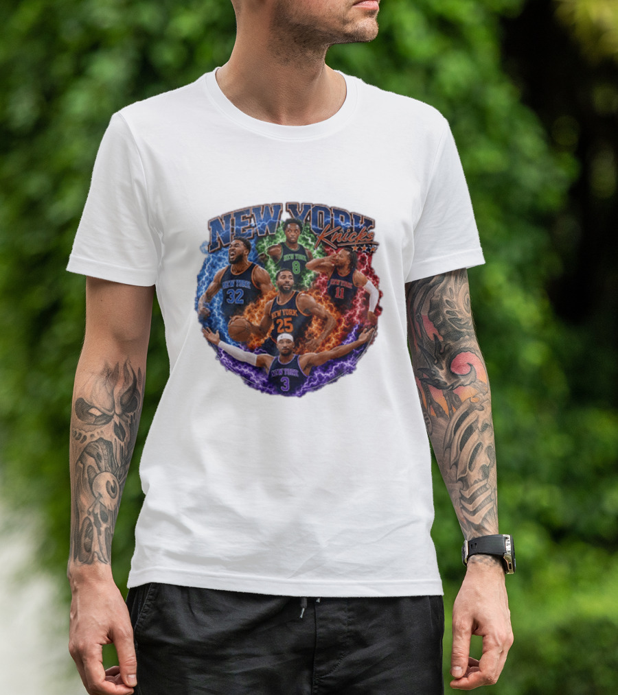 New York Knicks Karl Anthony Towns OG Anunoby Mikal Bridges Jalen Brunson Josh Hart T-Shirt