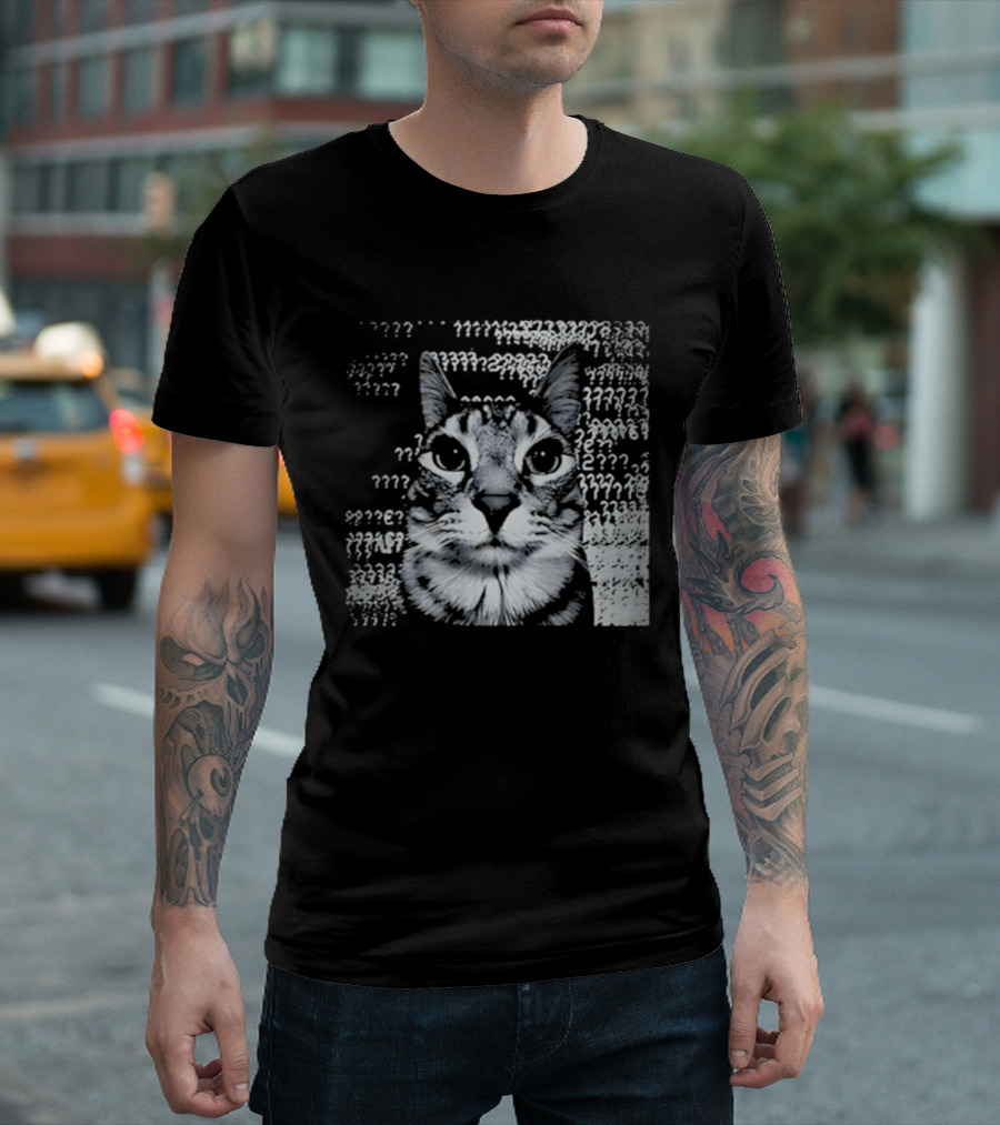 Cat Question Marks T-Shirt