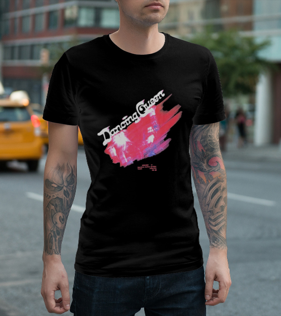 ABBA Dancing Queen Retro Red Brushstroke Photo T-Shirt