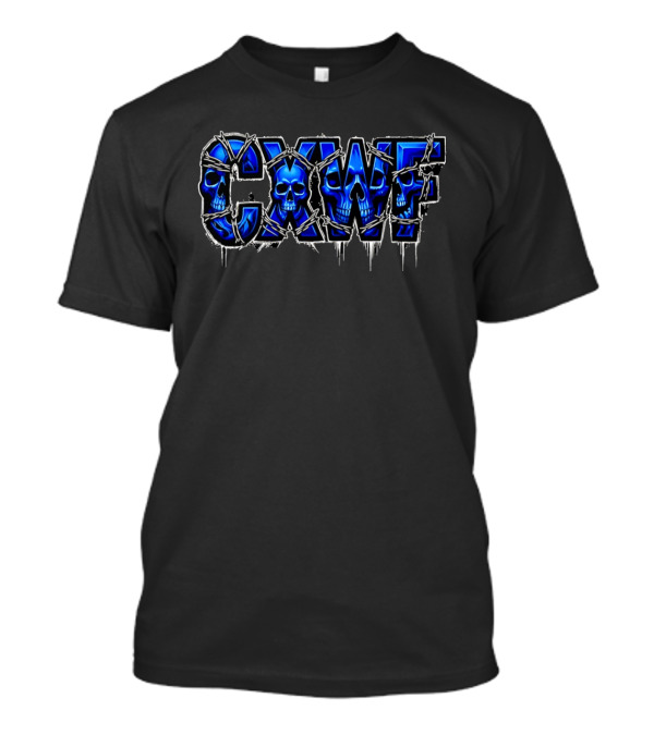 CXWF Blue Skull Barbed Wire T-Shirt