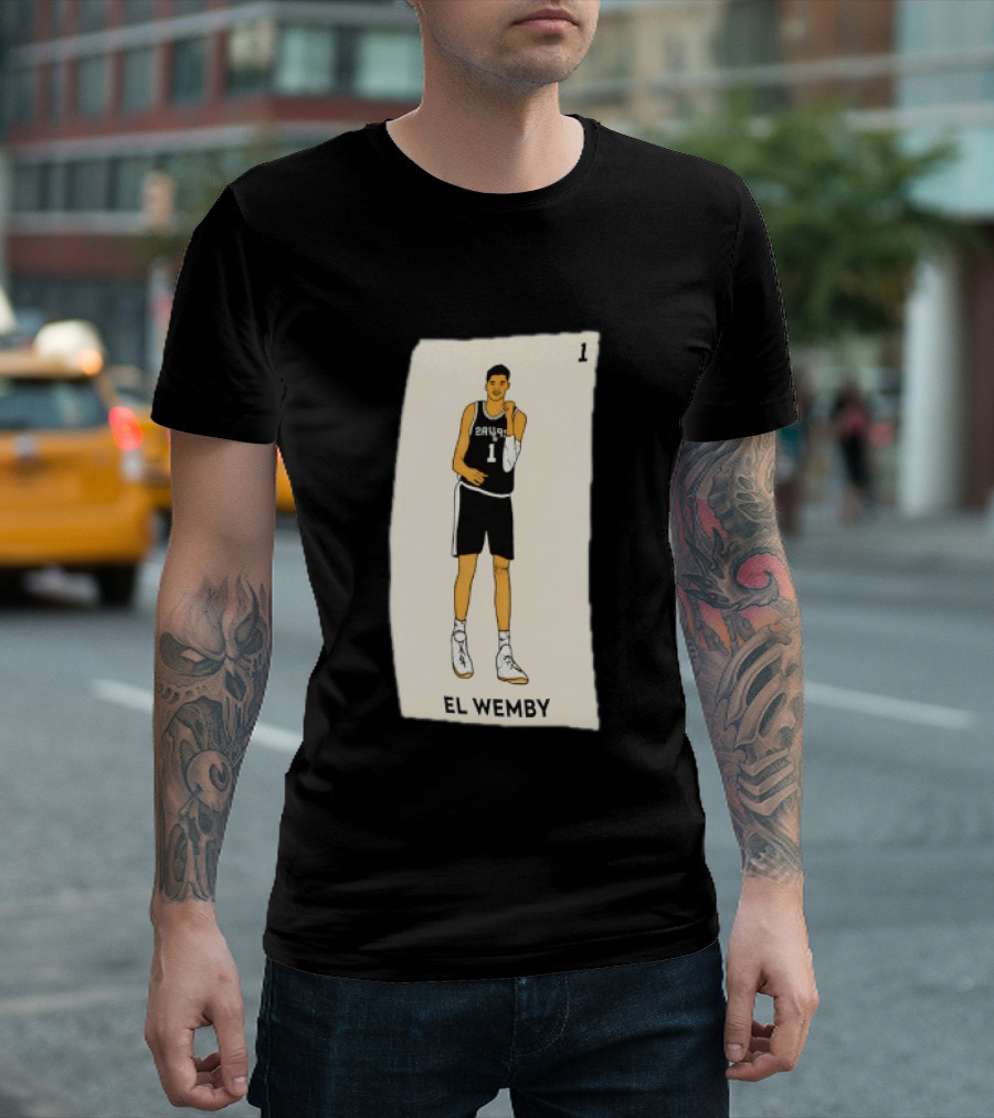 El Wemby Victor Wembanyama San Antonio Spurs Basketball 1 NBA Card T-Shirt