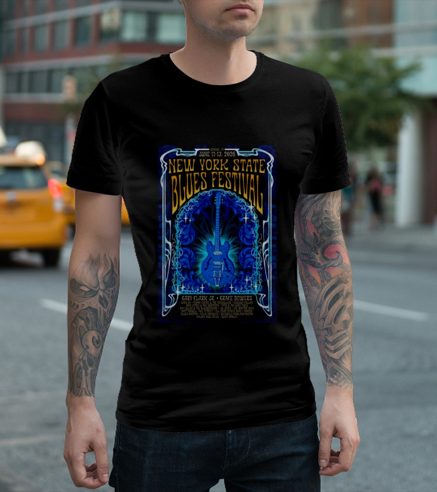 New York State Blues Festival June 11 13 2026 Syracuse NY Featuring Gary Clark Jr Grace Bowers T-Shirt