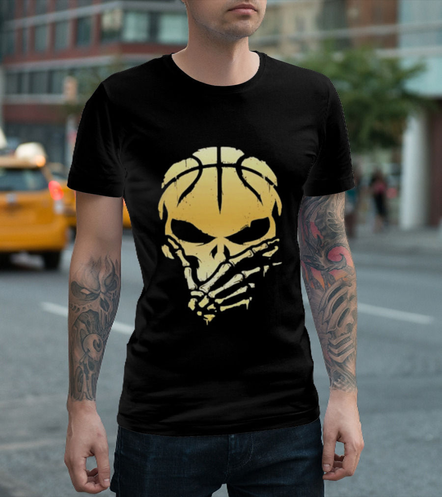 The Brunisher Gold Jalen Brunson Knicks Skull Basketball T-Shirt