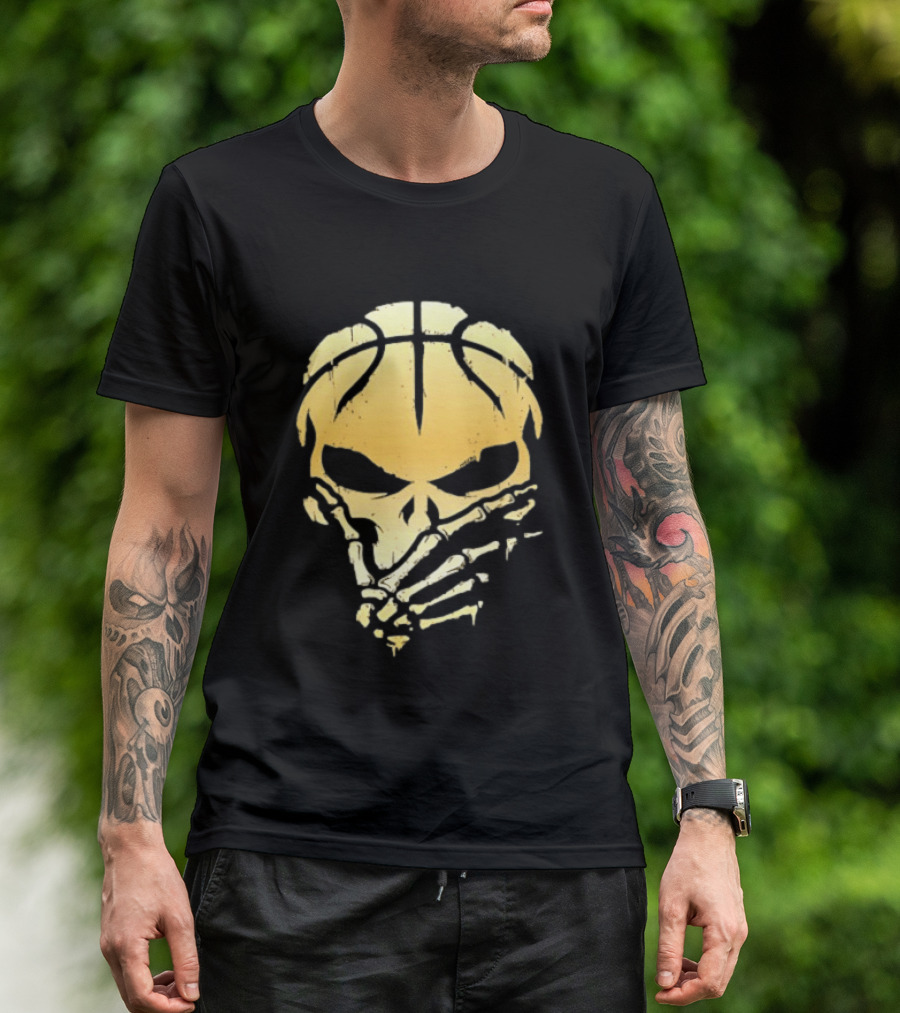 The Brunisher Gold Jalen Brunson Knicks Skull Basketball T-Shirt
