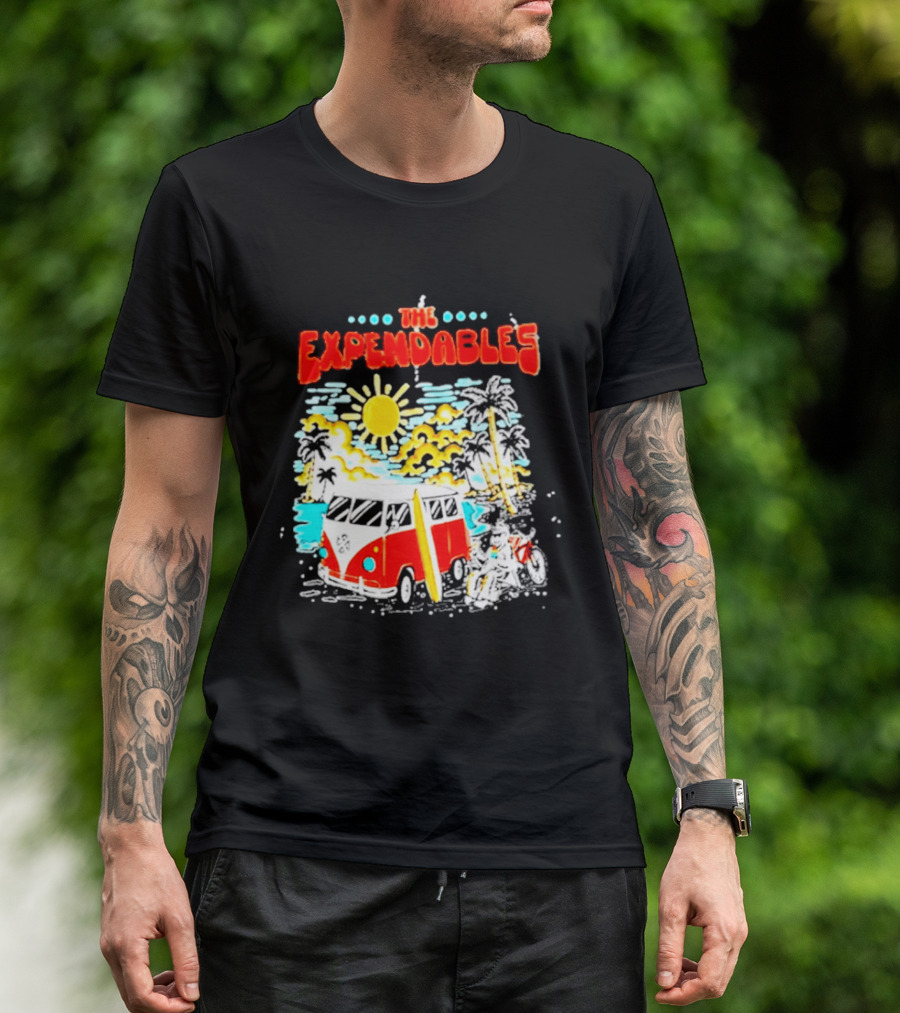 The Expendables Santa Cruz California Surf Van Beach Scene T-Shirt