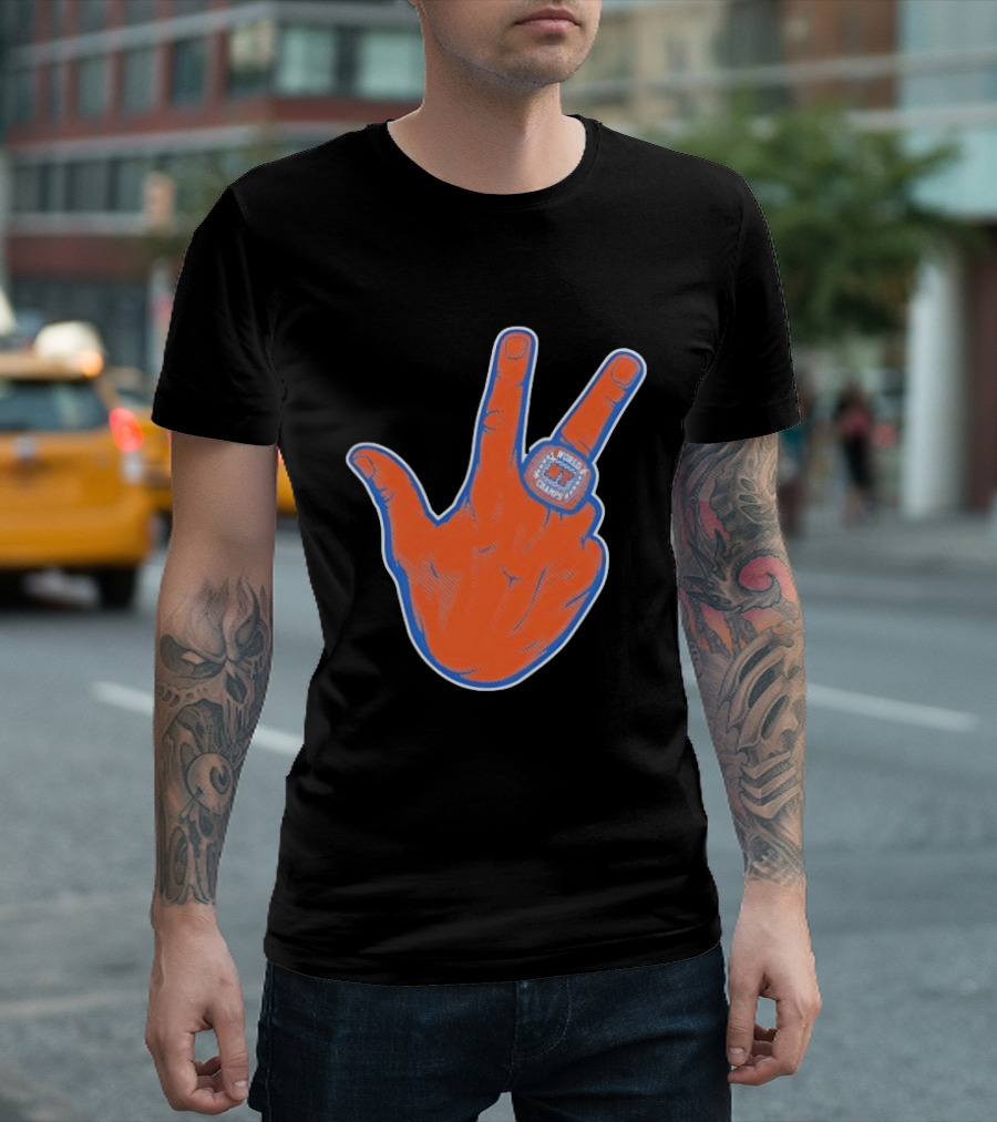 New York Knicks Jalen Brunson Peace Sign Ring Basketball Champion T-Shirt