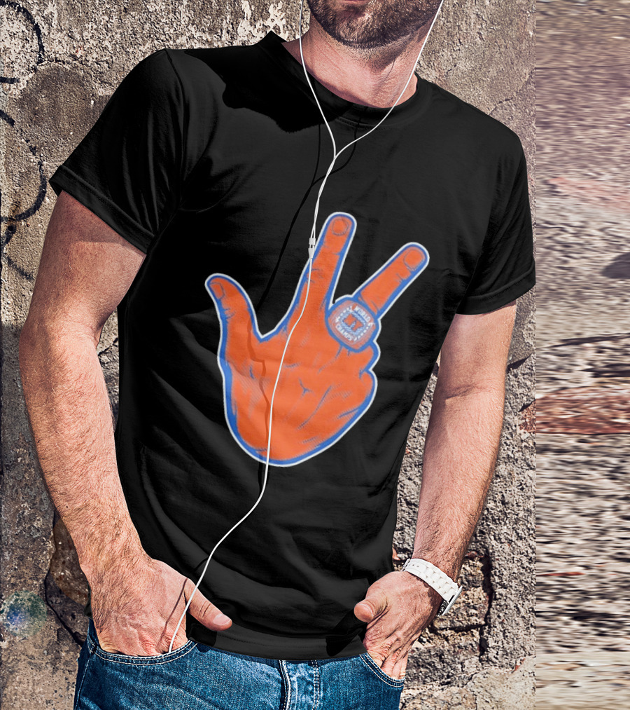New York Knicks Jalen Brunson Peace Sign Ring Basketball Champion T-Shirt