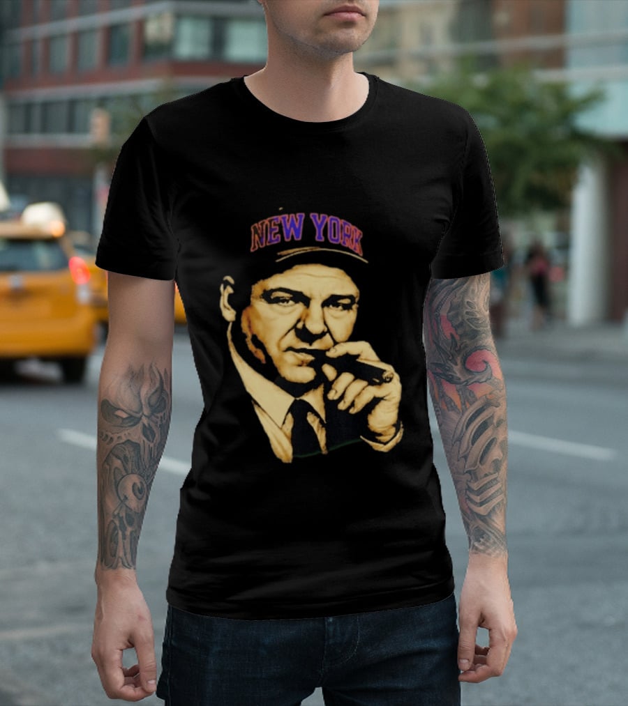 Tony Soprano Cigar New York Knicks Basketball Iconic Fusion T-Shirt