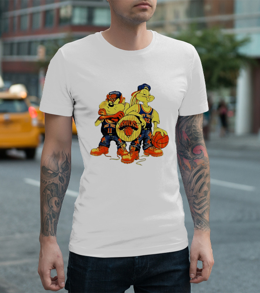 New York Knicks Bugs Bunny Taz NBA Finals Players Madison Square Garden T-Shirt
