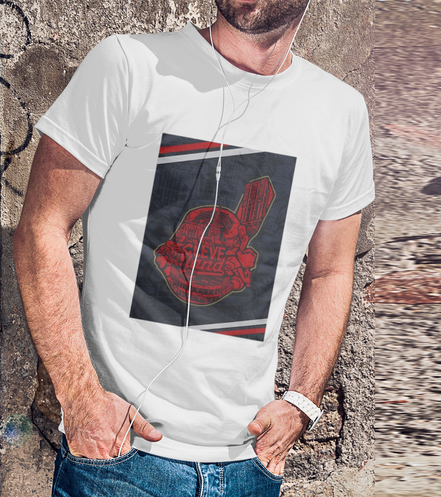 Cleveland 1948 Baseball Team City Mosaic Landmark Collage T-Shirt