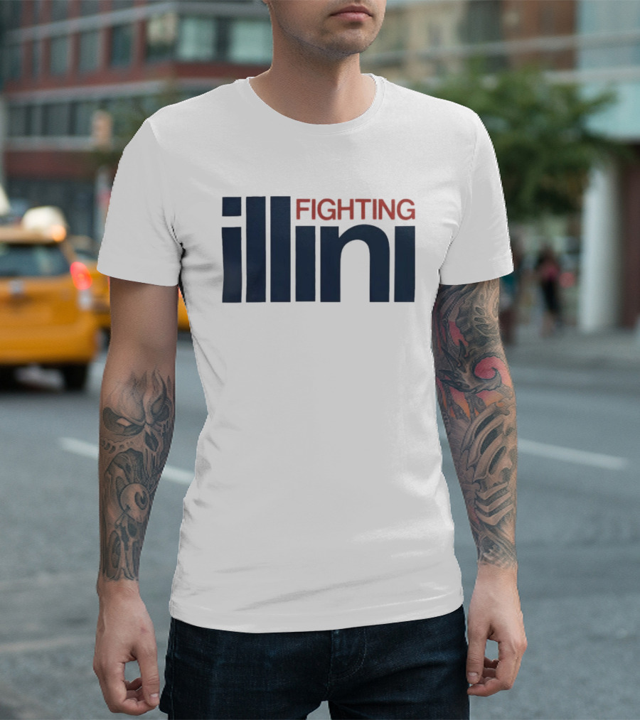 Illinois Fighting Illini Navy Blue And Orange T-Shirt