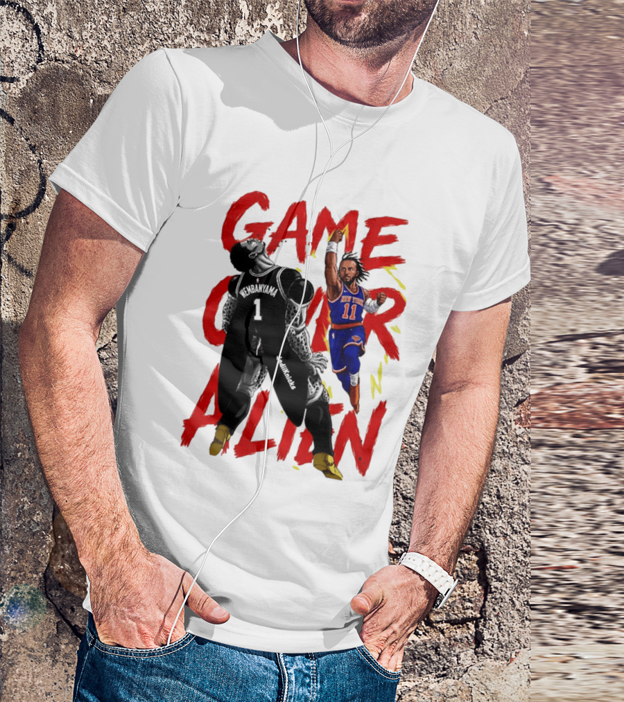 Game Over Alien Wembanyama Vs Jalen Gohan Brunson Knicks T-Shirt