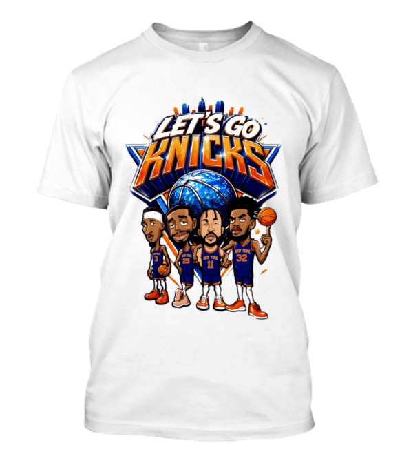 Let's Go Knicks New York Basketball Players Cartoon 2026 T-Shirt