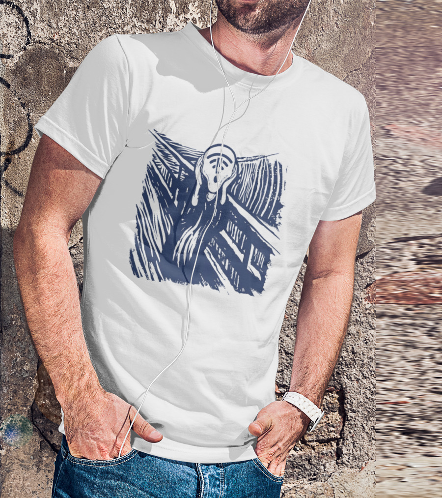 The Scream WiFi Connection Signal Error Loss Iconic Expression T-Shirt