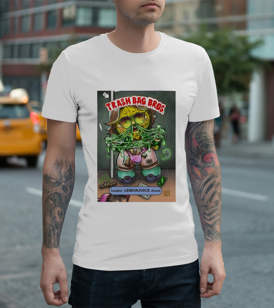Trash Bag Bros Leakin Lemonjuice Jones Retro Style Comic T-Shirt