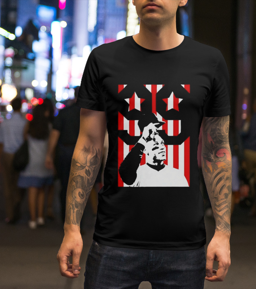 Aaron Judge 99 New York Yankees Stars Stripes Flag Yankee Stadium Hero T-Shirt