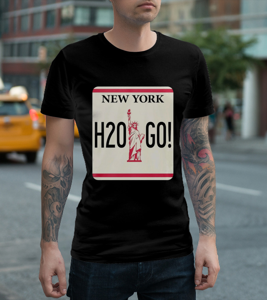 New York H2O Go License Plate Statue Of Liberty T-Shirt