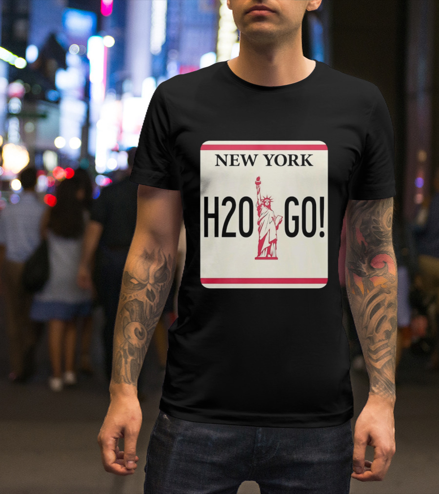 New York H2O Go License Plate Statue Of Liberty T-Shirt