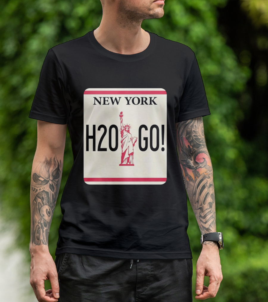 New York H2O Go License Plate Statue Of Liberty T-Shirt