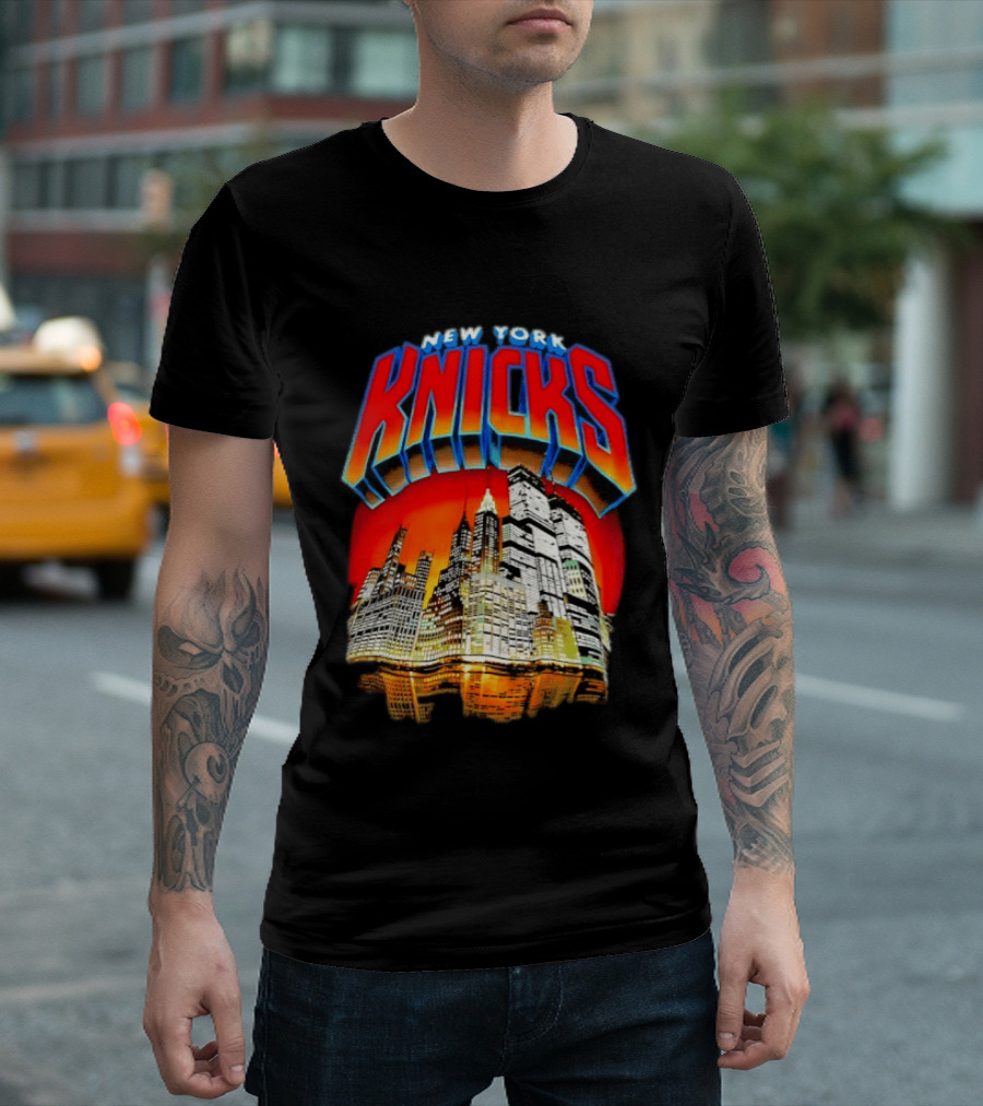 New York Knicks City Skyline Nightscape T-Shirt