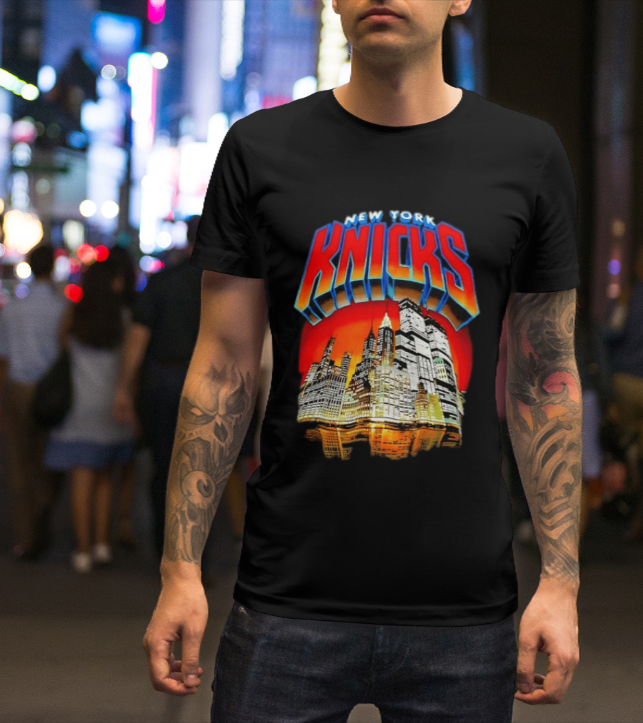 New York Knicks City Skyline Nightscape T-Shirt