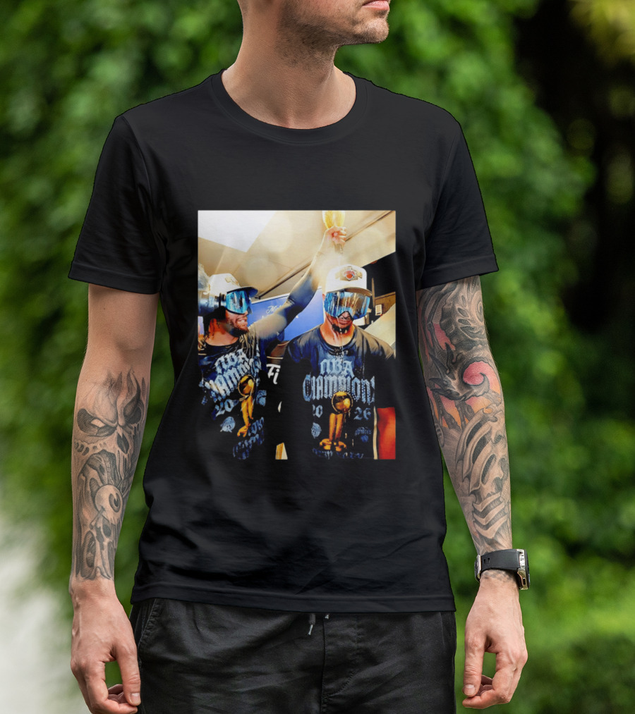 NBA Champions Celebration Jalen Brunson Josh Hart 2026 T-Shirt