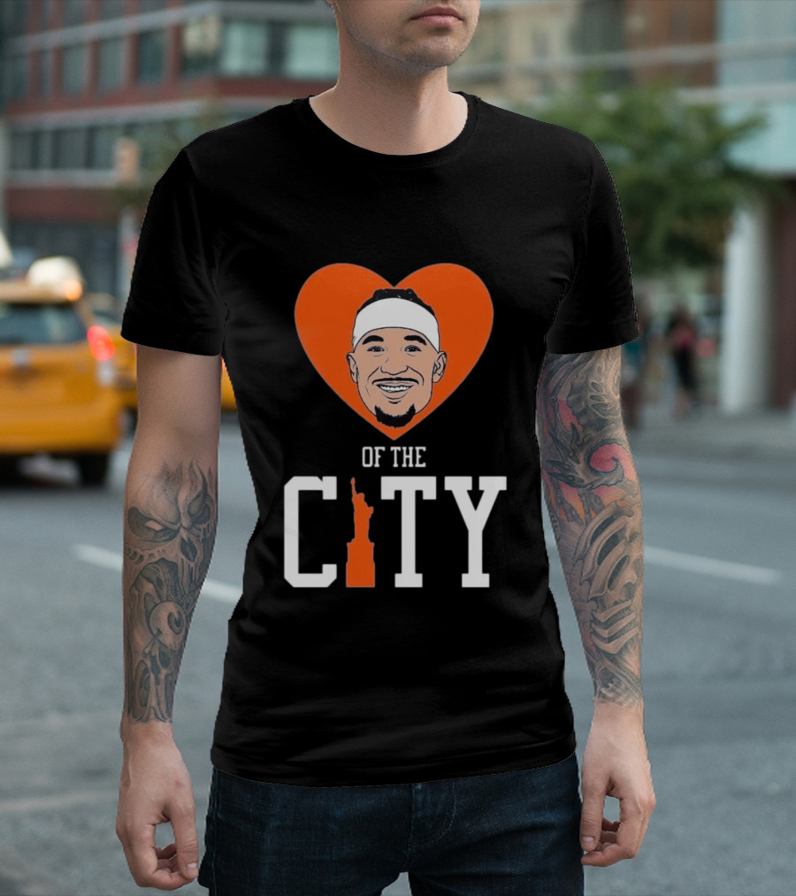 Josh Hart New York Knicks Heart Statue Of Liberty City T-Shirt