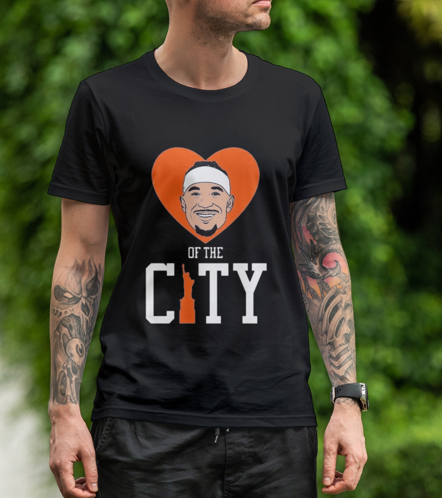 Josh Hart New York Knicks Heart Statue Of Liberty City T-Shirt