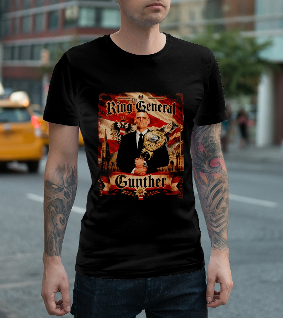 The Ring General Gunther Wrestling Champion With Eagle And Flag T-Shirt
