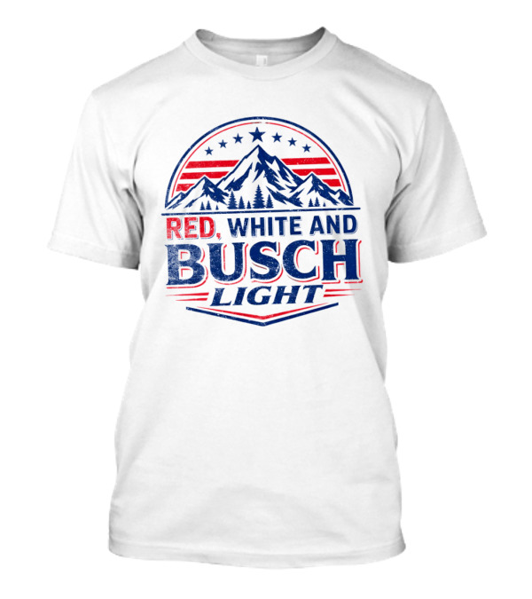 Busch Light Red White And Blue Mountain Stars T-Shirt