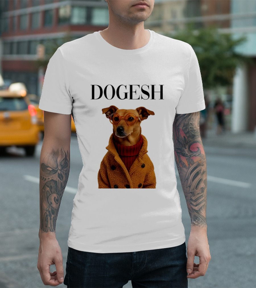 Dogesh Dapper Greyhound In Glasses And Coat T-Shirt