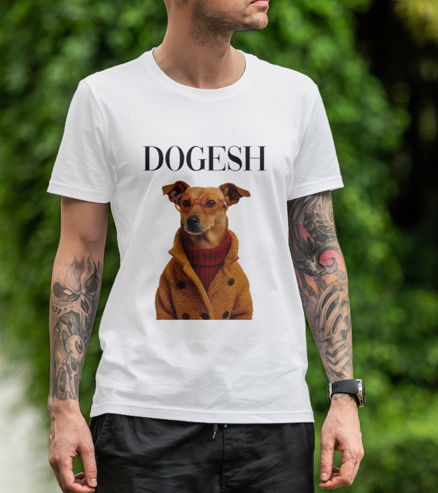 Dogesh Dapper Greyhound In Glasses And Coat T-Shirt