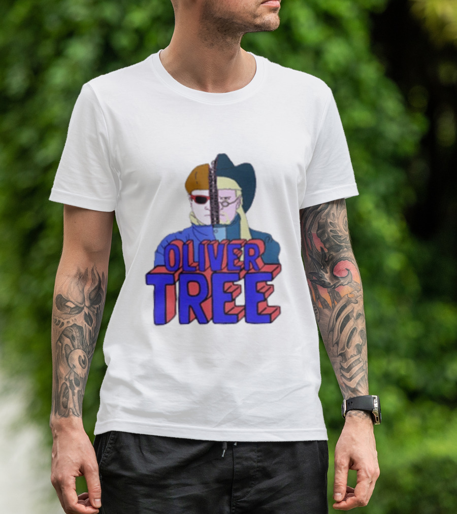 Oliver Tree Split Persona Sunglasses Half Cowboy Half Futuristic T-Shirt