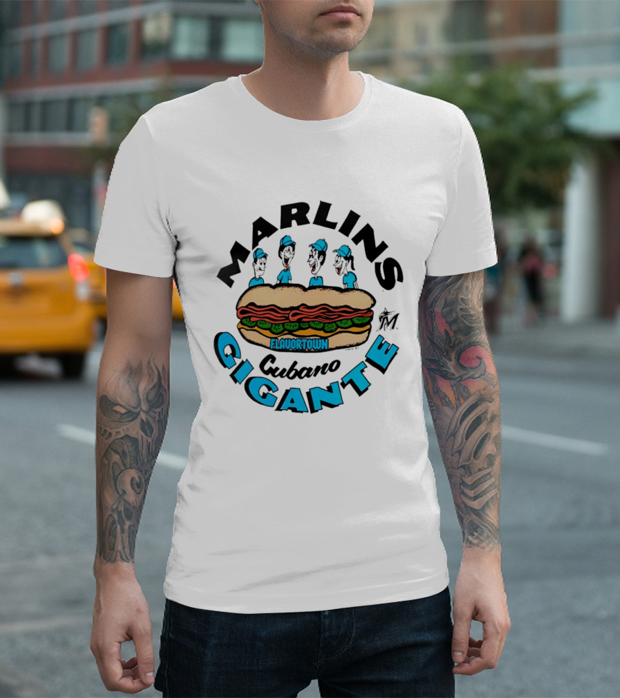 Marlins Cubano Gigante Flavortown Sandwich $1 T-Shirt
