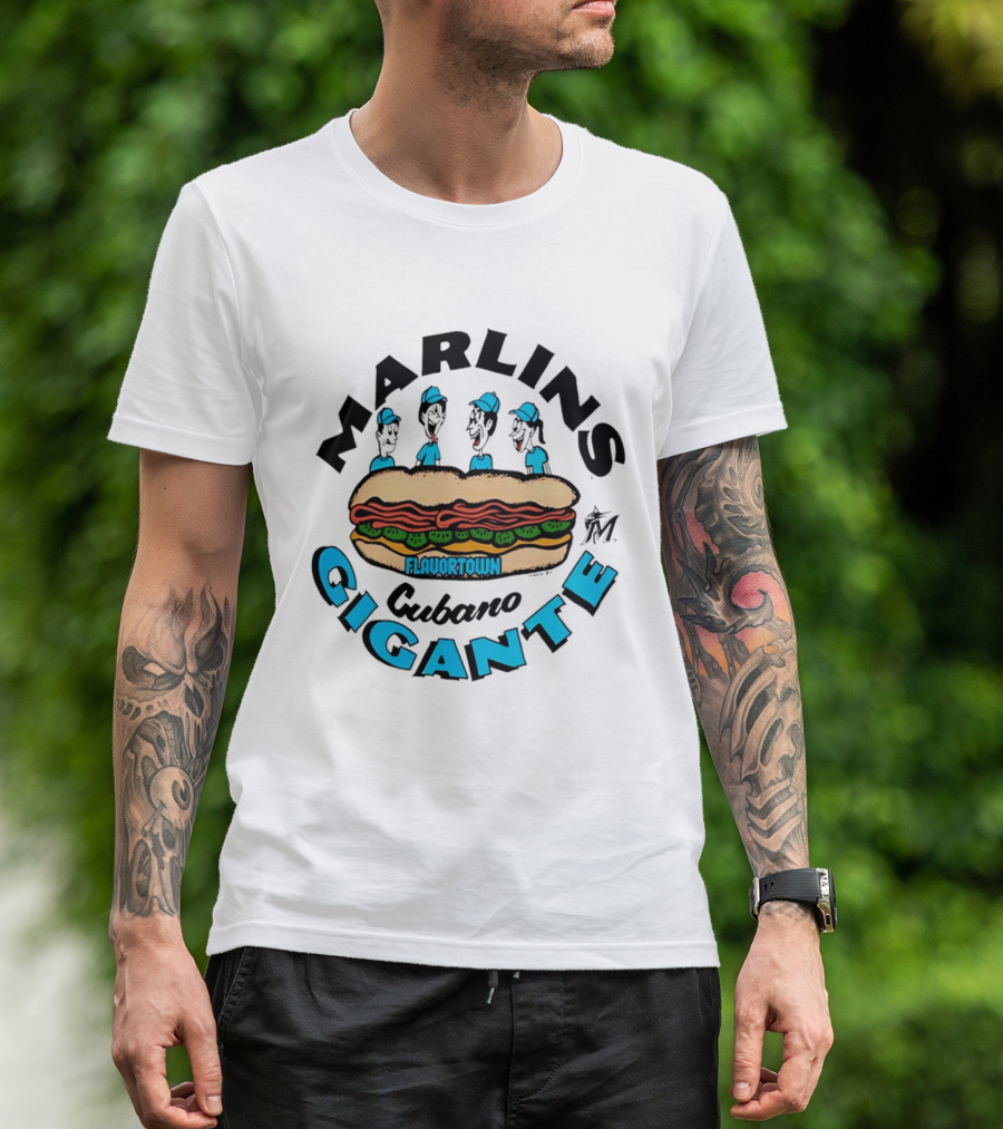 Marlins Cubano Gigante Flavortown Sandwich $1 T-Shirt