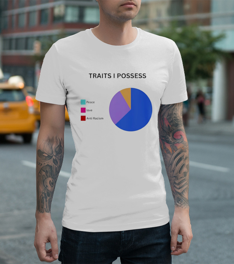 TRAITS I POSSESS Peace Love Anti Racism Chart T-Shirt