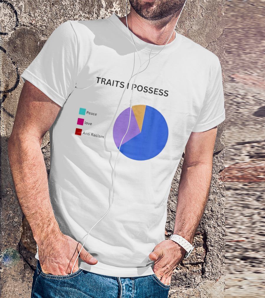 TRAITS I POSSESS Peace Love Anti Racism Chart T-Shirt