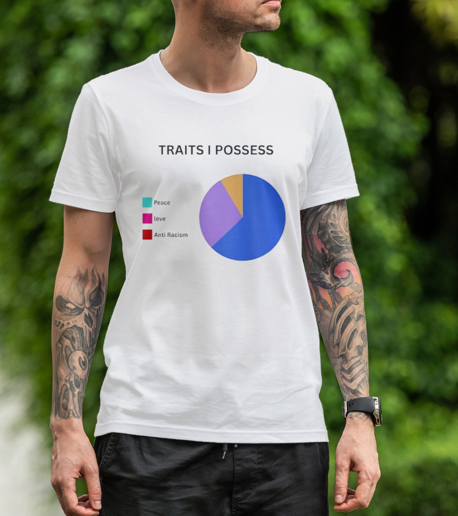 TRAITS I POSSESS Peace Love Anti Racism Chart T-Shirt