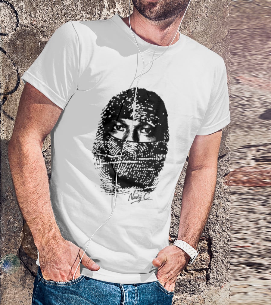 Nasty C Fingerprint Face Oversized Signature T-Shirt