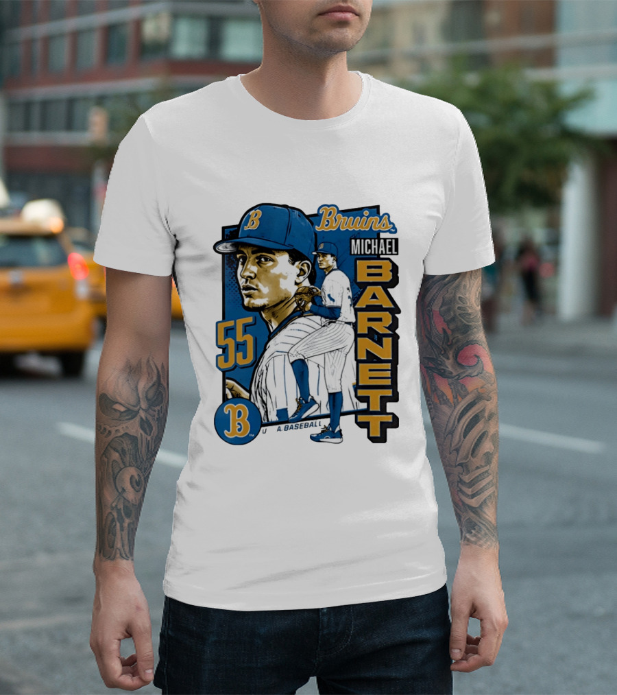UCLA Bruins Michael Barnett 55 Baseball Pitcher T-Shirt