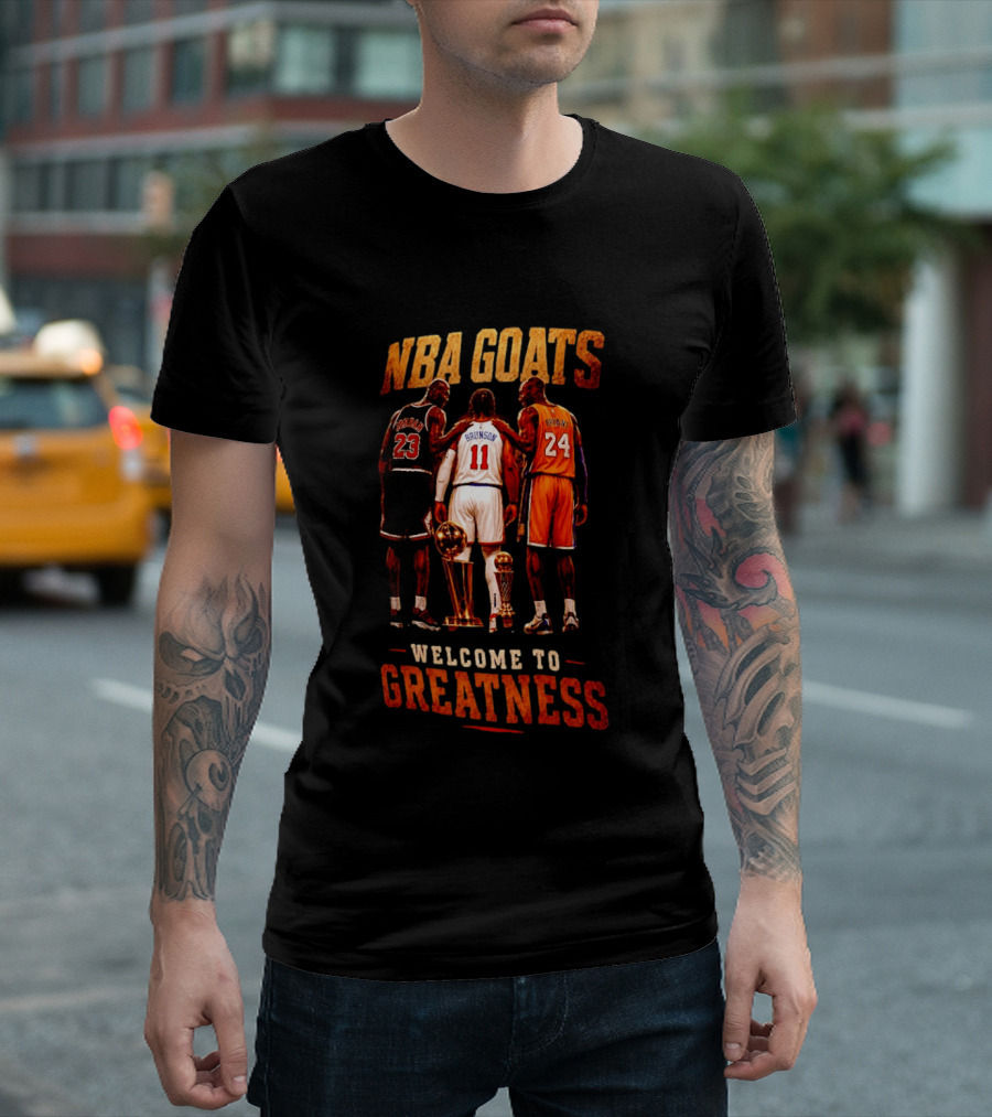 NBA GOATS Welcome To Greatness Jalen Brunson Michael Jordan Kobe Bryant T-Shirt