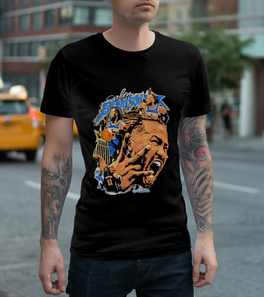 New York Knicks Jalen Brunson Basketball Collage Sports T-Shirt