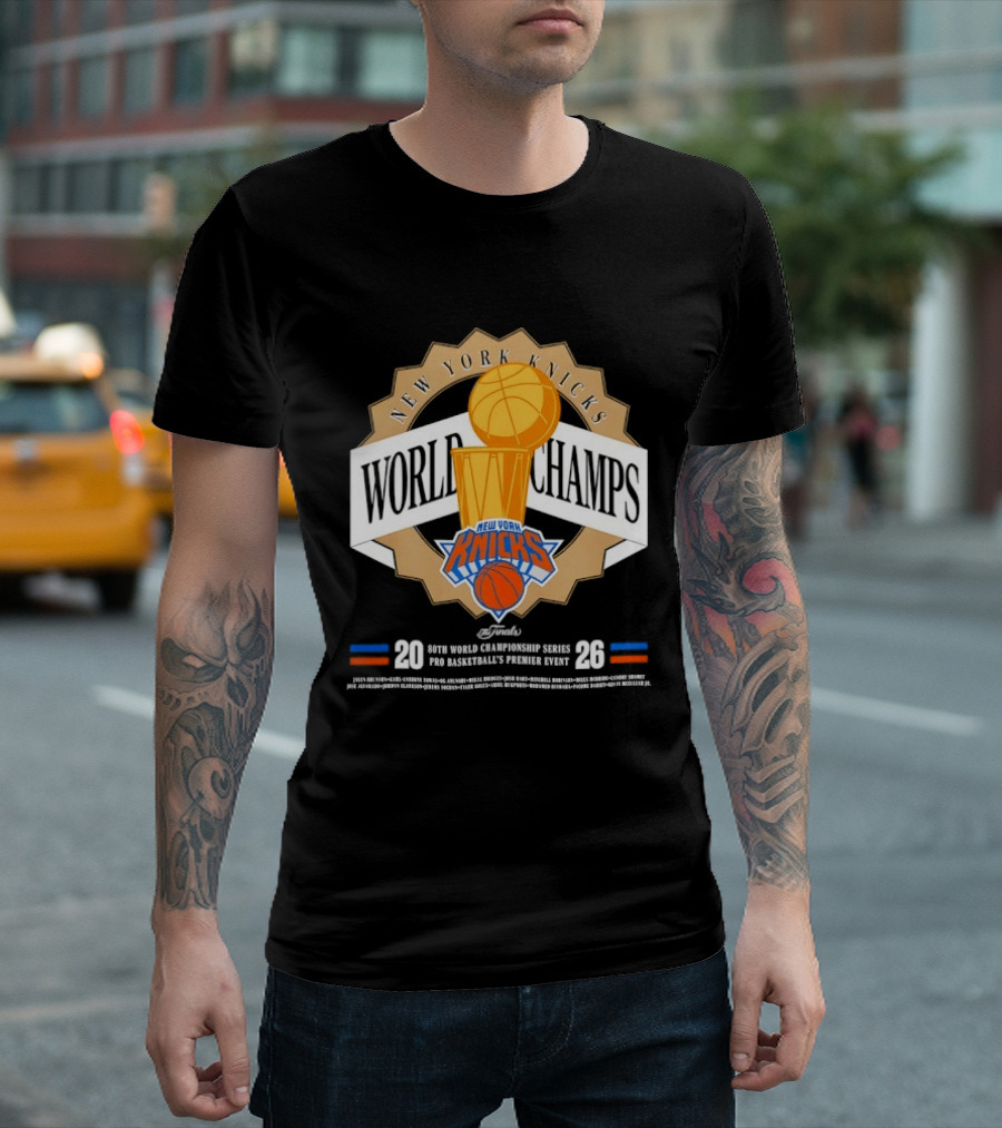 New York Knicks World Champs 2026 NBA Pro Basketball Event T-Shirt