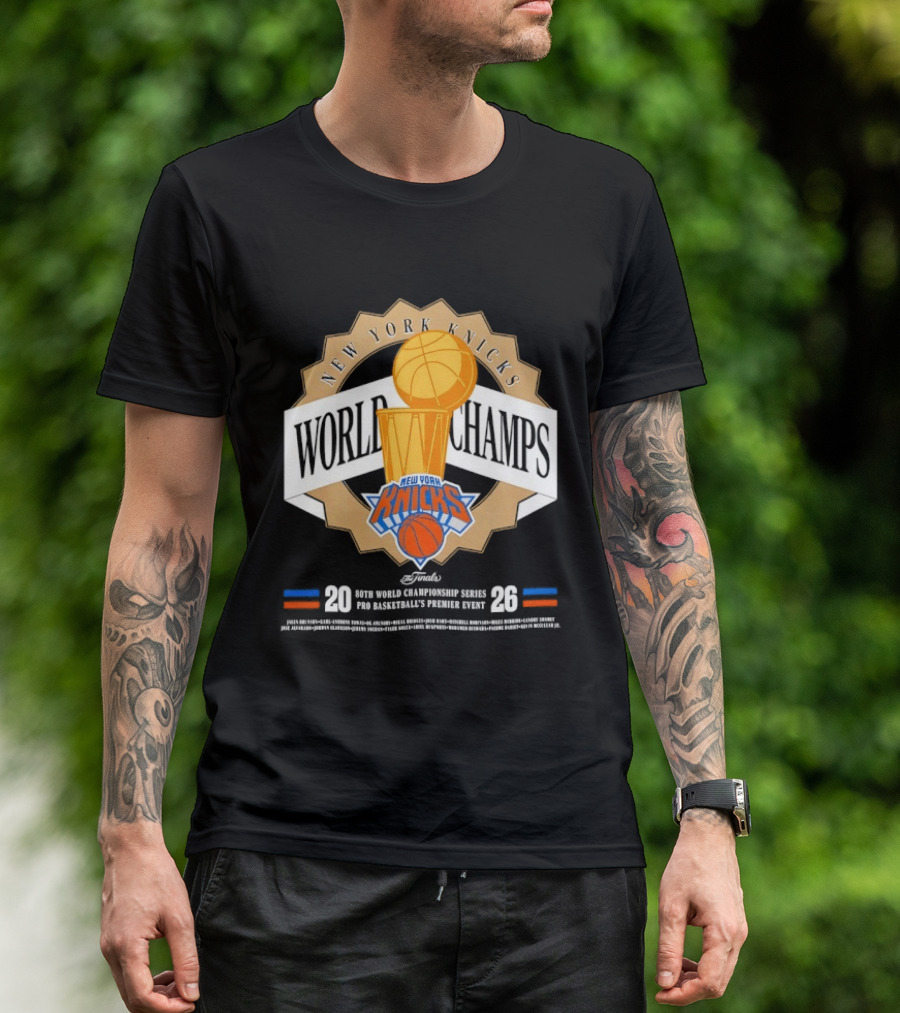 New York Knicks World Champs 2026 NBA Pro Basketball Event T-Shirt