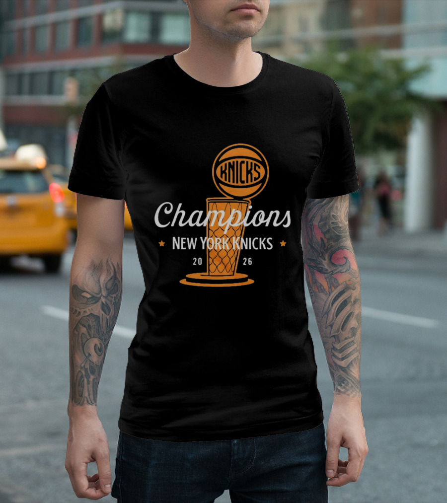 New York Knicks Champions 2026 Victory Basketball Knicks T-Shirt