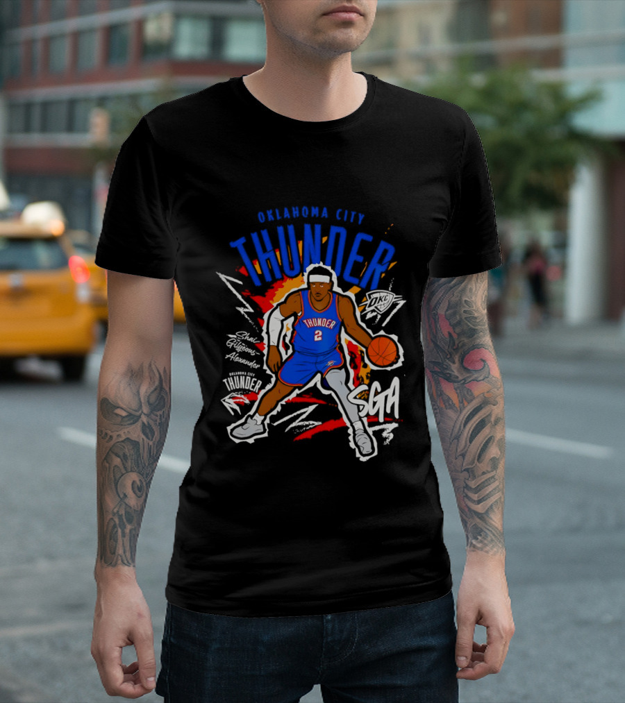 Oklahoma City Thunder Shai Gilgeous Alexander SGA Player Number Two Basketball T-Shirt