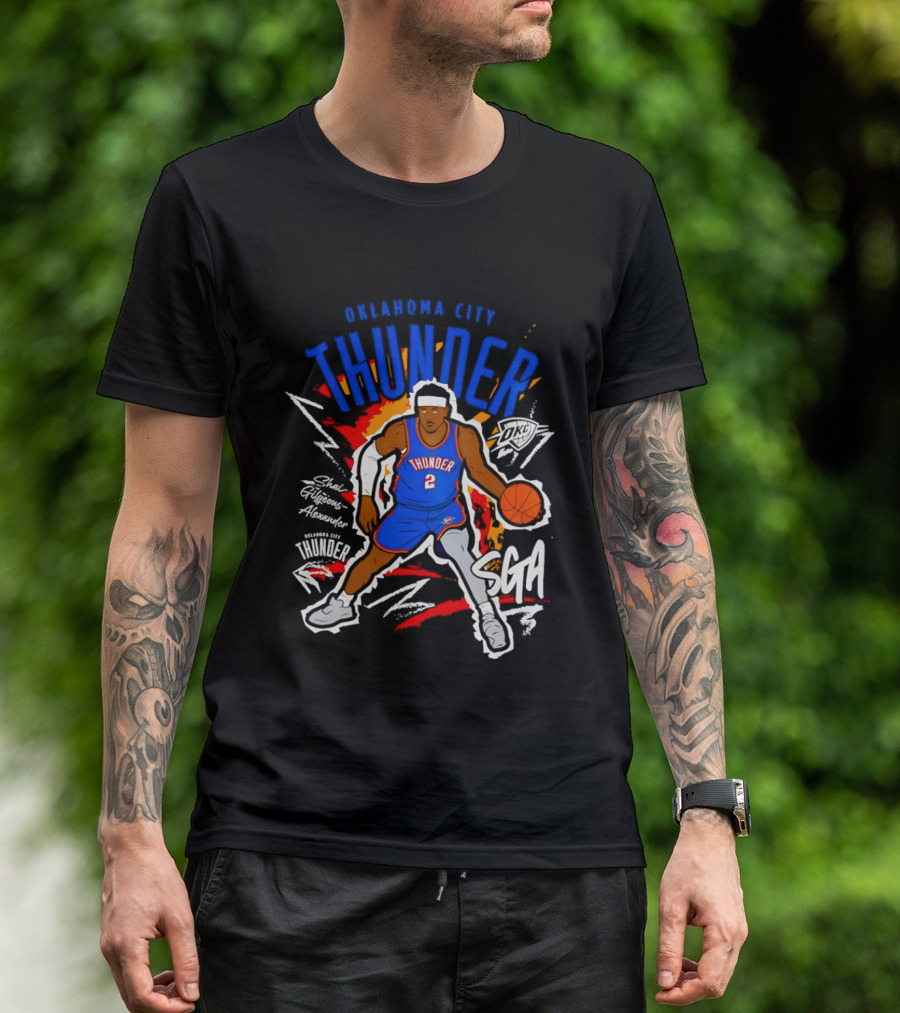 Oklahoma City Thunder Shai Gilgeous Alexander SGA Player Number Two Basketball T-Shirt