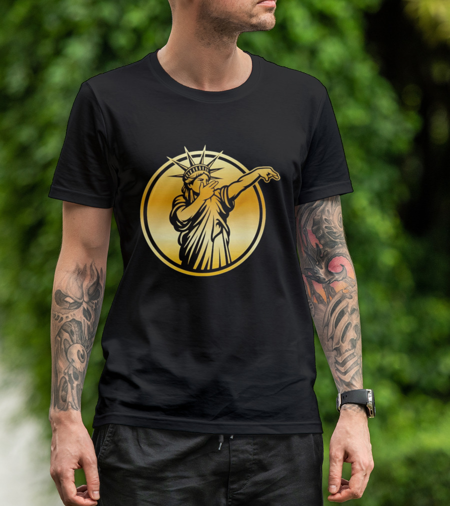 New York Knicks Jalen Brunson Statue Of Liber3 Gold T-Shirt