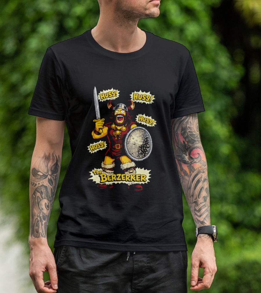 The Berzerker Huss Warrior Viking Berserker With Sword And Shield T-Shirt