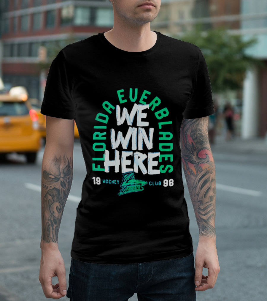 Florida Everblades We Win Here 1998 Hockey Club T-Shirt